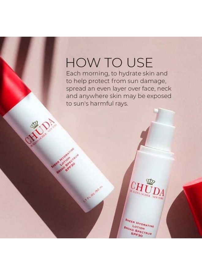 CHUDA Sheer Hydrating Lotion Broad Spectrum Spf 30 Sunscreen Face Moisturizer Cream Vitaminrich Daily Moisturizer Spf Sheer And Invisible Cover Ideal For Dry Sensitive Skin 50Ml - Image 5