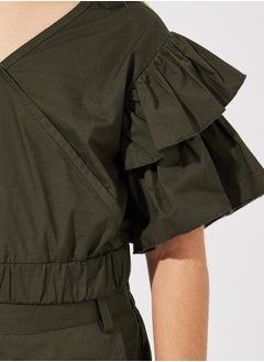 Styli Layered Sleeve Crop Top & Wide Leg Pants Set  - Image 3