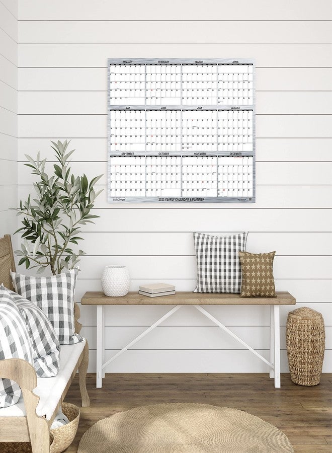 Swiftmaps SwiftGlimpse 2026 Wall Calendar, 24" x 36" Designer Series, Large, Erasable, Yearly Wall Planner (Brushed Metal) - Image 2