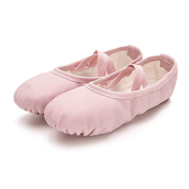 RoseMoli Ballet Shoes for Girls/Toddlers/Kids/Women, Leather Yoga Shoes/Ballet Slippers for Dancing 1.5 Little Kid Pink - Image 2