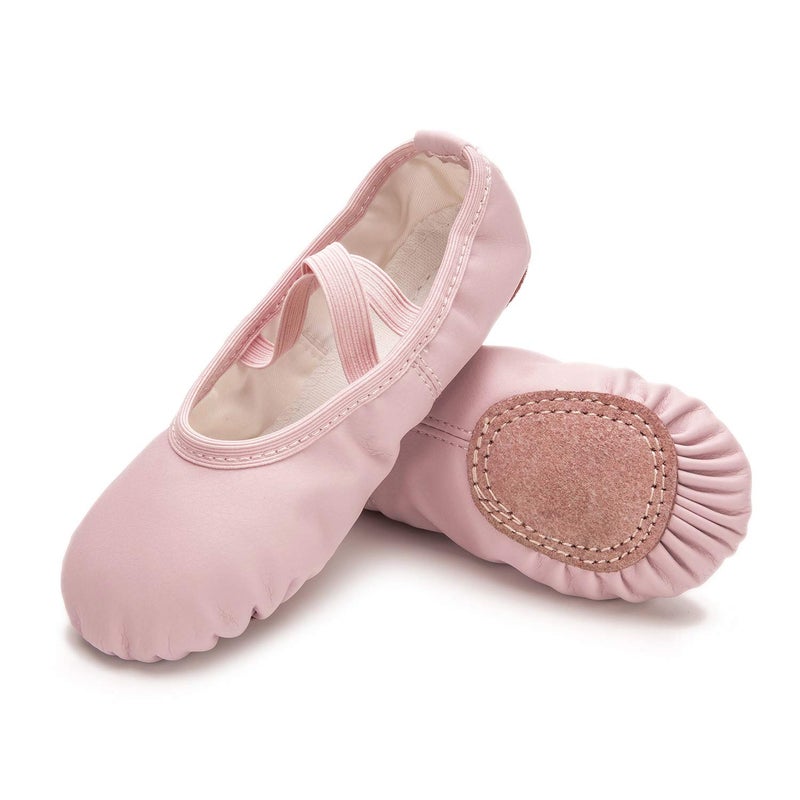 RoseMoli Ballet Shoes for Girls/Toddlers/Kids/Women, Leather Yoga Shoes/Ballet Slippers for Dancing 1.5 Little Kid Pink - Image 1