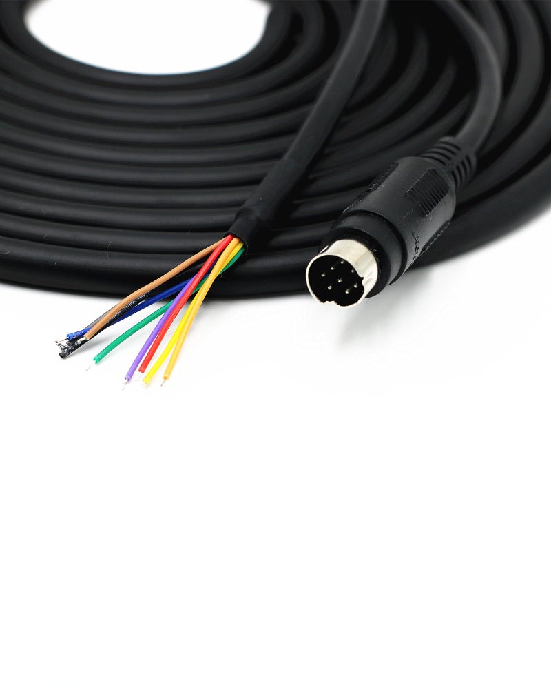 Wood Thrush Mini8P Cable Mini DIN 8 pin Male MD8 to Wire End Connecter Adapter Cable for PLCs Servo Drives Inverters PTZ Cameras RS232 lines RS422RS485 Communication Protocols DIY wire328ft1m - Image 2
