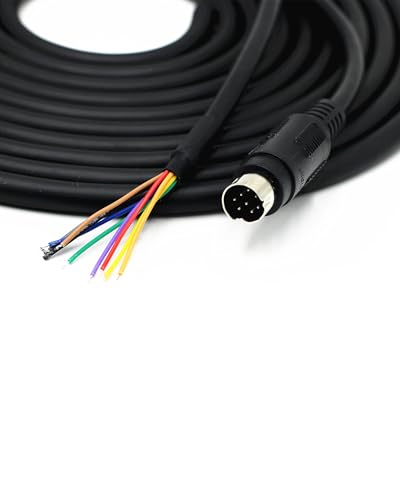 Wood Thrush Mini8P Cable Mini DIN 8 pin Male MD8 to Wire End Connecter Adapter Cable for PLCs Servo Drives Inverters PTZ Cameras RS232 lines RS422RS485 Communication Protocols DIY wire328ft1m - Image 1