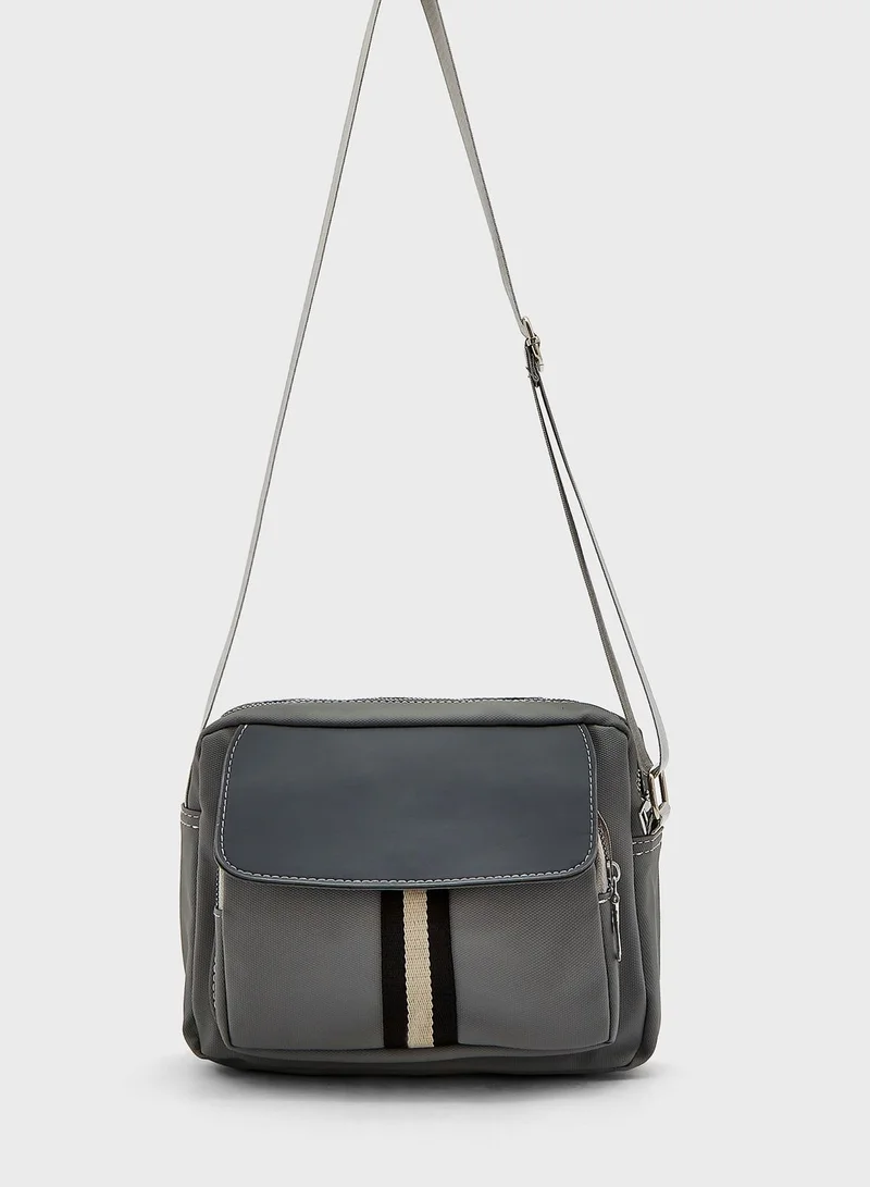 Robert Wood Webbing Detail Messenger Bag