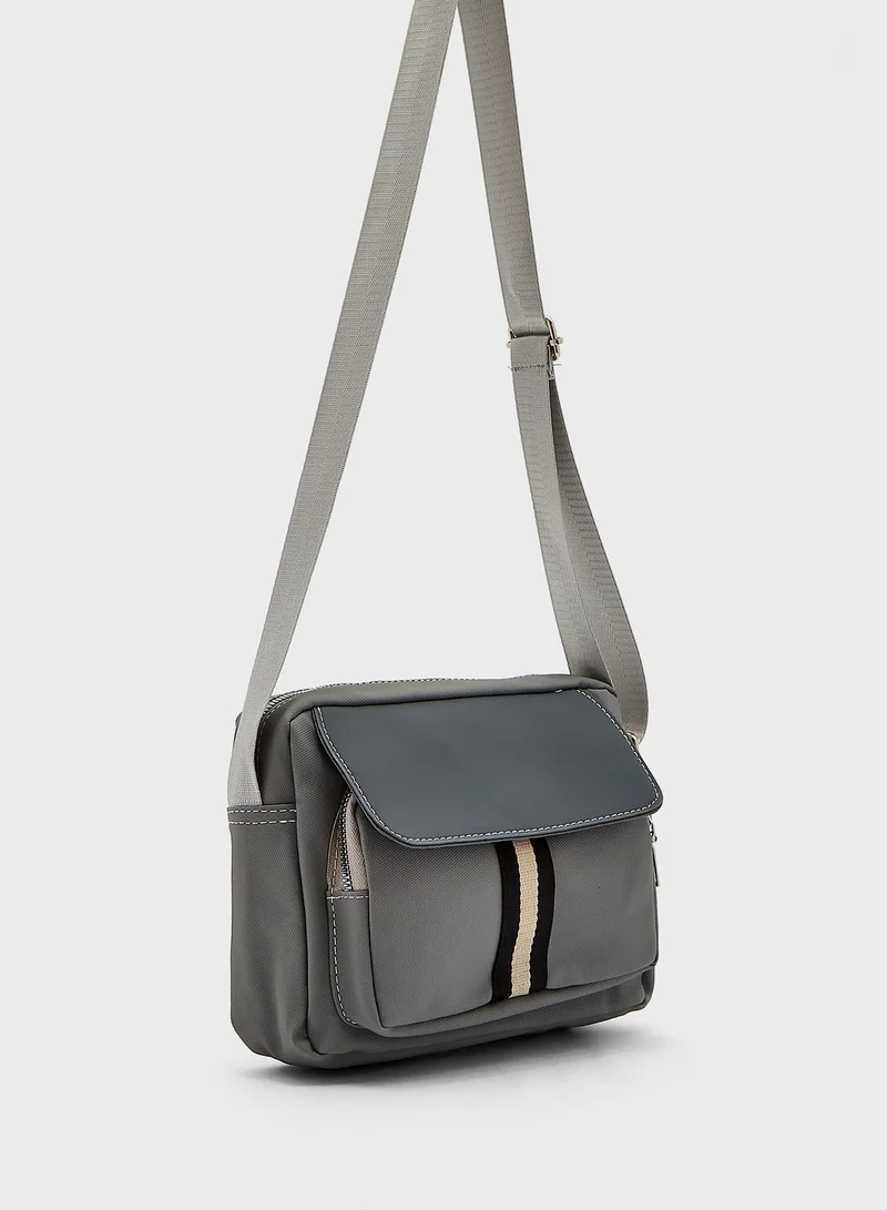 Robert Wood Webbing Detail Messenger Bag