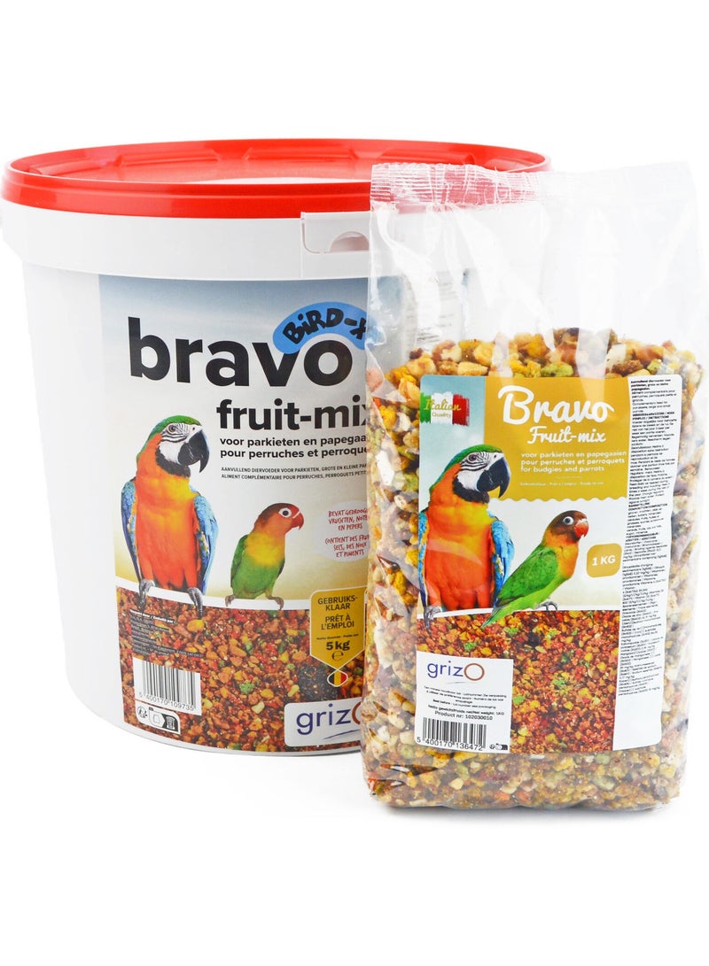 غريزو خليط الفواكه الخام GrizO Bird-X BRAVO للببغاوات والعصافير الصغيرة بوزن 5 كيلوغرام** - Image 4