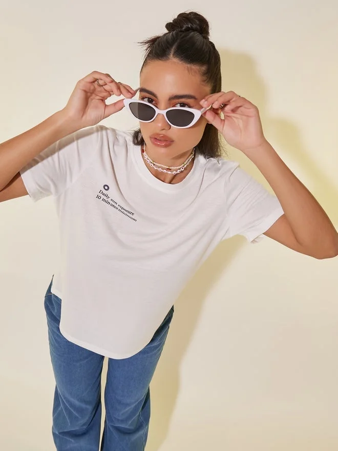 Take Two Take Two Slogan Print Round Neck T-Shirt