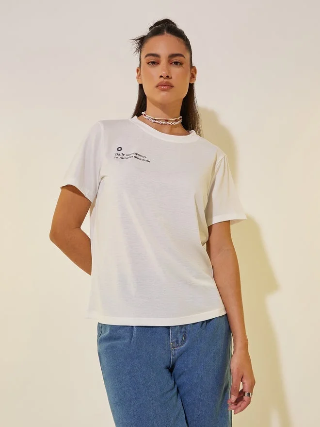 Take Two Take Two Slogan Print Round Neck T-Shirt