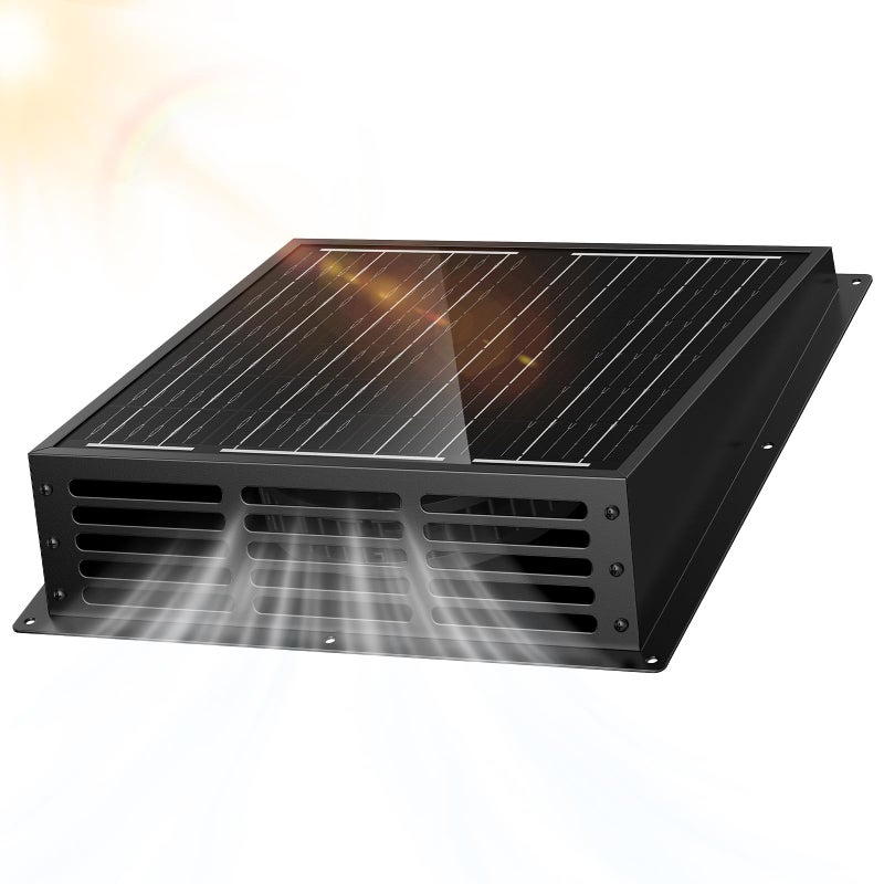 Chtoocy 25W Solar Fan for Chicken Coop 430CFM Solar Exhaust Fan with IP67 Waterproof Solar PanelNo Wiring Required Easy Install Greenhouse Fan for Shed AtticBarn Dog House - Image 2