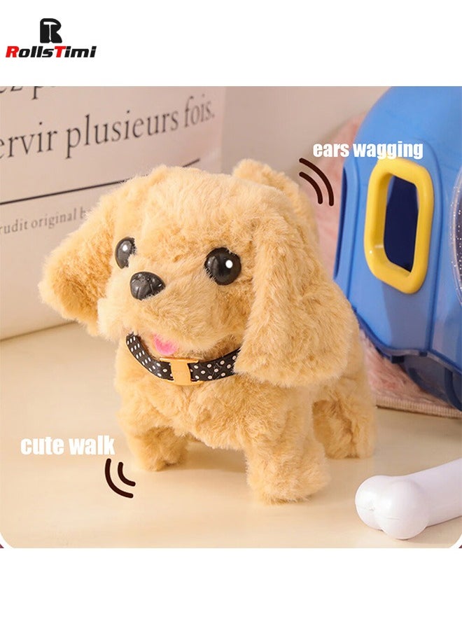 RollsTimi  Children Toy Cute Pet Dog with A Dog Cage Walking Call Electronic Toy Interactive Birthday Gifts for Kids Baby,Golden Retriever  - Image 4