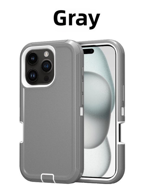 For Iphone 16promax Three-proof Mobile Phone Case Iph16plus Anti-drop Mobile Phone Case Hot Sale-Color:gray-Applicable Model:For Iphone16Pro Single Chassis