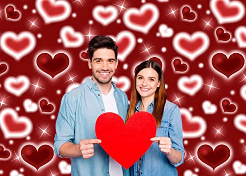 LYCGS 7x5ft Red Heart Backdrop 90s Backdrops for Photoshoot Valentines Decor Banner Birthday Props X-91 - Image 4
