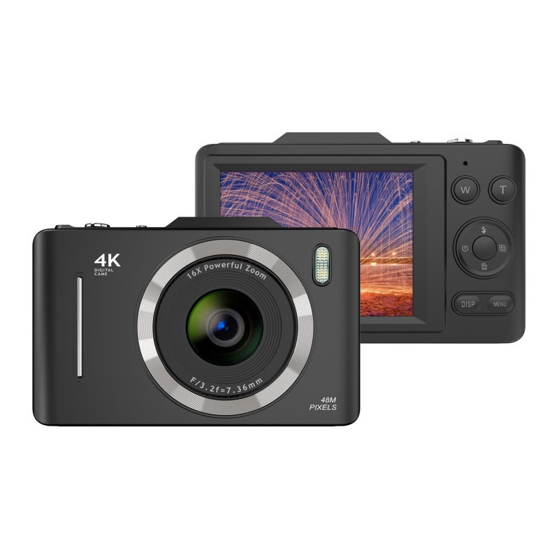 4K Digital Camera: 48MP Photo Resolution, 16X Digital Zoom, 800mAh Rechargeable Battery - Built-in LED Flash, Timed Shooting for Kids, Teens, Students - Image 1