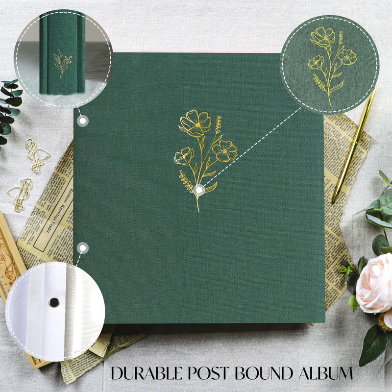 Holoary Photo Album 4x6 600 Photos 5 Pictures Per Page, 4â€x6â€ Picture Album, Linen Fabric Cover Big Picture Book for Photos, 4x6 Photo Albums for Family Weddings Travel Memories(Dark Green) - Image 3