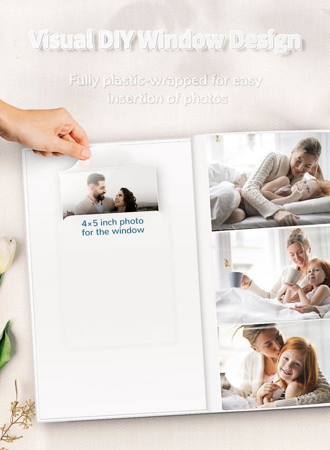 Artfeel Photo Album 4x6 with 300 Pockets,Slip-in Picture Albums,Linen Cover Memory Book with Front Window,White Page Vertical Photo Book for Wedding,Family,Anniversare,Baby,Vacation - Image 2