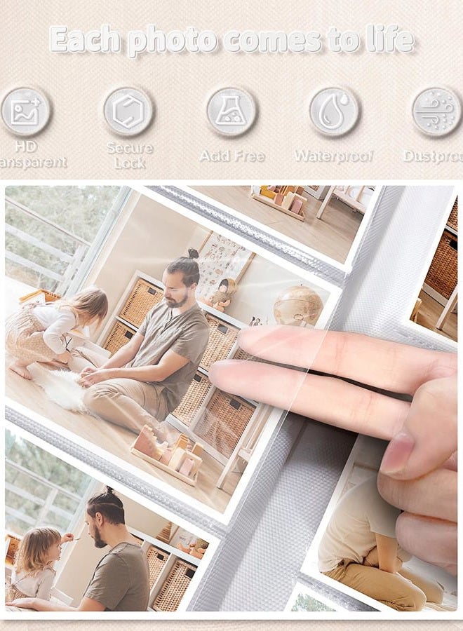 Artfeel Photo Album 4x6 with 300 Pockets,Slip-in Picture Albums,Linen Cover Memory Book with Front Window,White Page Vertical Photo Book for Wedding,Family,Anniversare,Baby,Vacation - Image 4