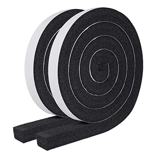 MAGZO Weather Stripping Door Seal 1 Inch W x 1 Inch T, Strong Adhesion and High Resilience Air Conditioner Foam Insulation for Windows, Total Length 13 Feet (6.5ft x 2 Rolls) - Image 1