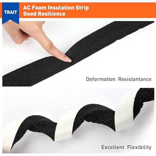 MAGZO Weather Stripping Door Seal 1 Inch W x 1 Inch T, Strong Adhesion and High Resilience Air Conditioner Foam Insulation for Windows, Total Length 13 Feet (6.5ft x 2 Rolls) - Image 4