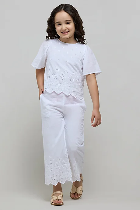 R&B Schiffli Cold Shoulder A-Line Dress