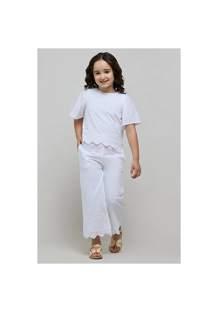 R&b Schiffli Cold Shoulder A-Line Dress