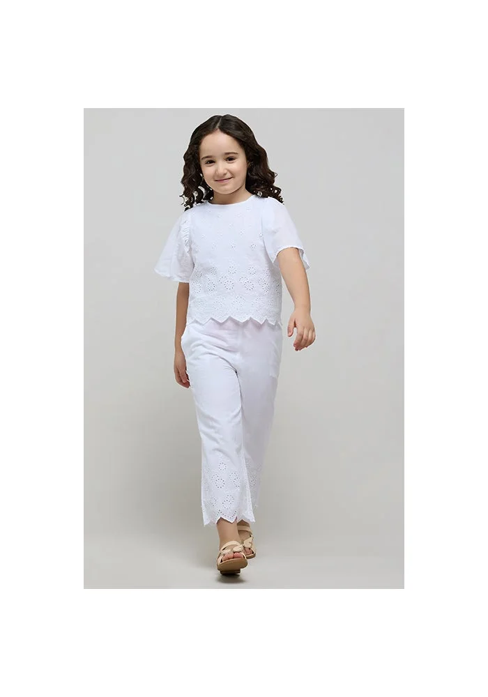R&b Schiffli Cold Shoulder A-Line Dress