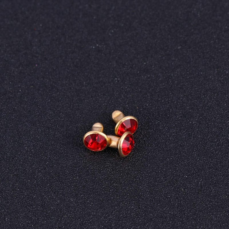 comfrt 100 Pcs Snap Fasteners Kit Metal Diamond Rhinestone Button Snaps Press Studs for Clothes Jackets Jeans Wears Bracelets Bags (Red Diamond with Golden Rim) - Image 3