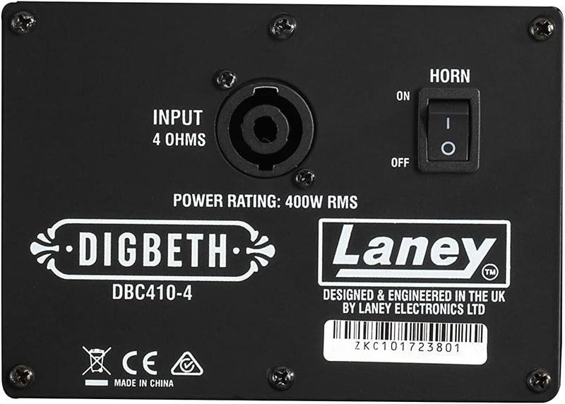 Laney Digbeth DBC410-4 Compact Bass Cabinet with 4 x 10 Inch HH Blue Label Woofers and Horn, 4 Ohm, Black - Image 4