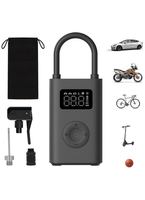 Xiaomi Portable Electric Air Compressor 2 Cordless  Rechargable Air Compressor With Digital Display,Six Preset Inflation Modes & Long Battery - Black