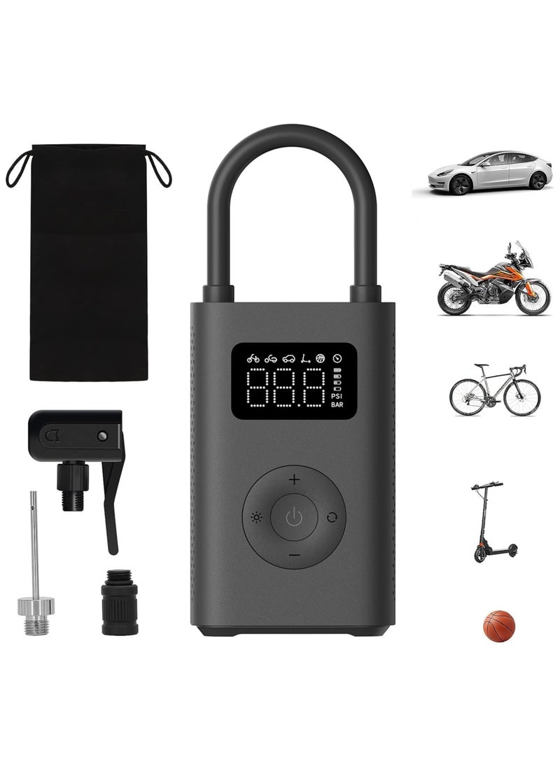Xiaomi - Xiaomi Portable Electric Air Compressor 2 Cordless  Rechargable Air Compressor With Digital Display,Six Preset Inflation Modes & Long Battery - Black - Image 1