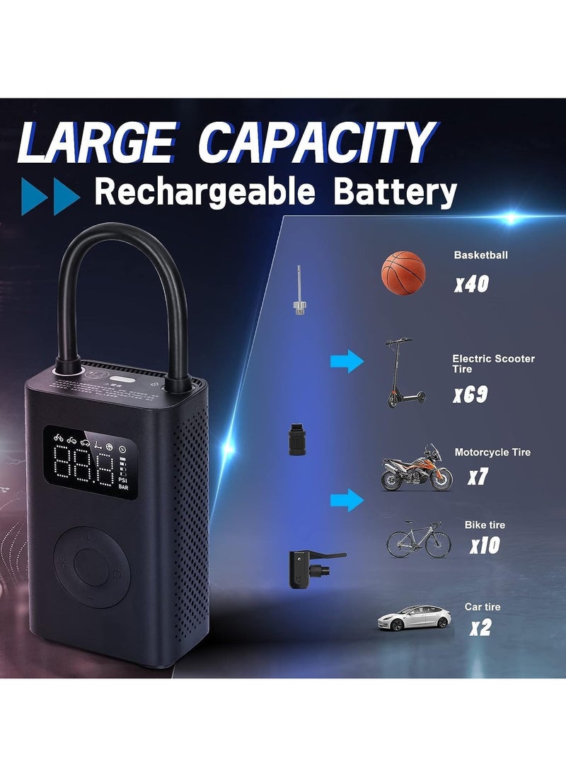 Xiaomi - Xiaomi Portable Electric Air Compressor 2 Cordless  Rechargable Air Compressor With Digital Display,Six Preset Inflation Modes & Long Battery - Black - Image 1