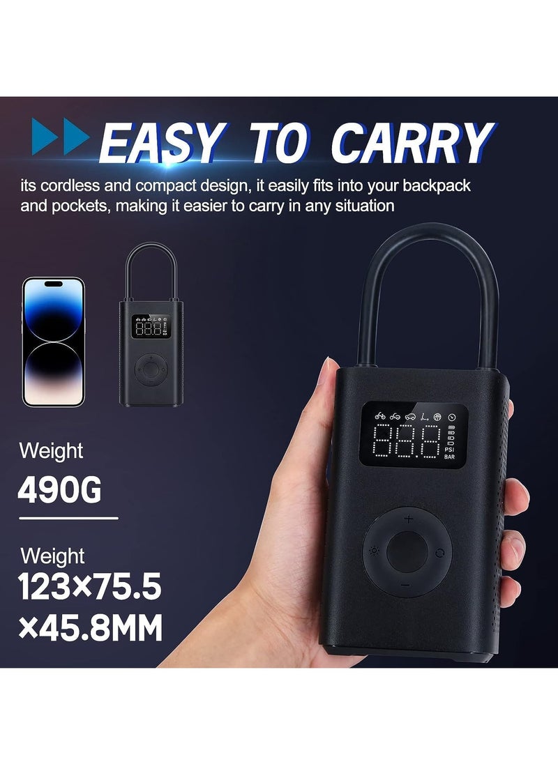 Xiaomi - Xiaomi Portable Electric Air Compressor 2 Cordless  Rechargable Air Compressor With Digital Display,Six Preset Inflation Modes & Long Battery - Black - Image 1