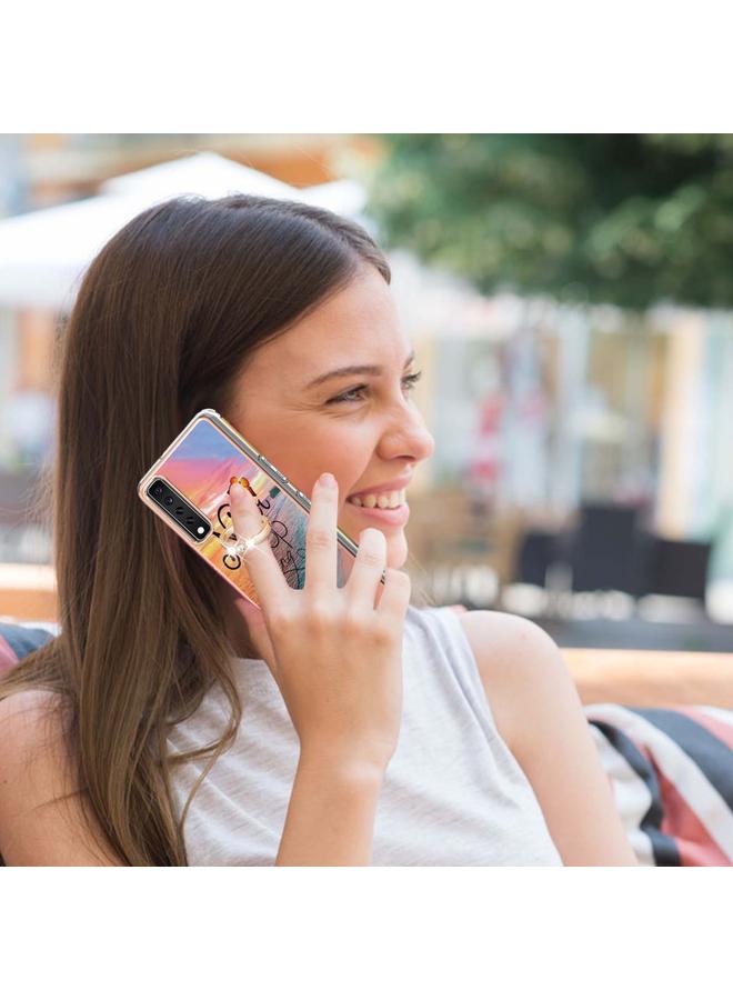 اس-توب جراب لهاتف LG Stylo 7 4G بنمط طلاء كهربائي IMD جراب مقاوم للصدمات من مادة TPU مع حامل حلقي من حجر الراين - Image 4