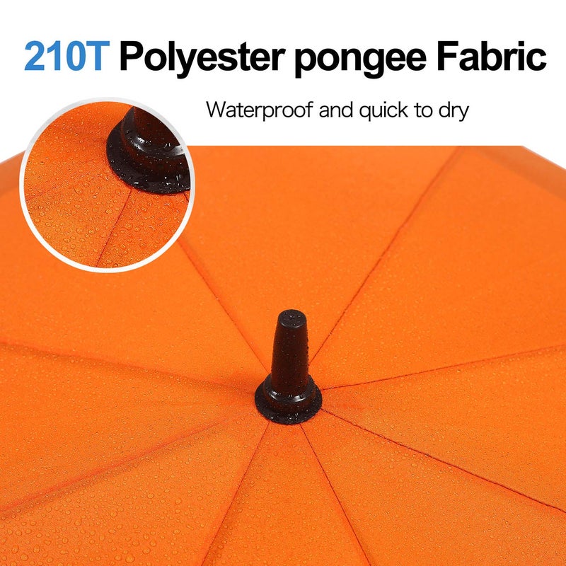Doubwell golf umbrella large size 68 inches air vent double canopy windproof automatic straight rain umbrellas (orange/black) - Image 5