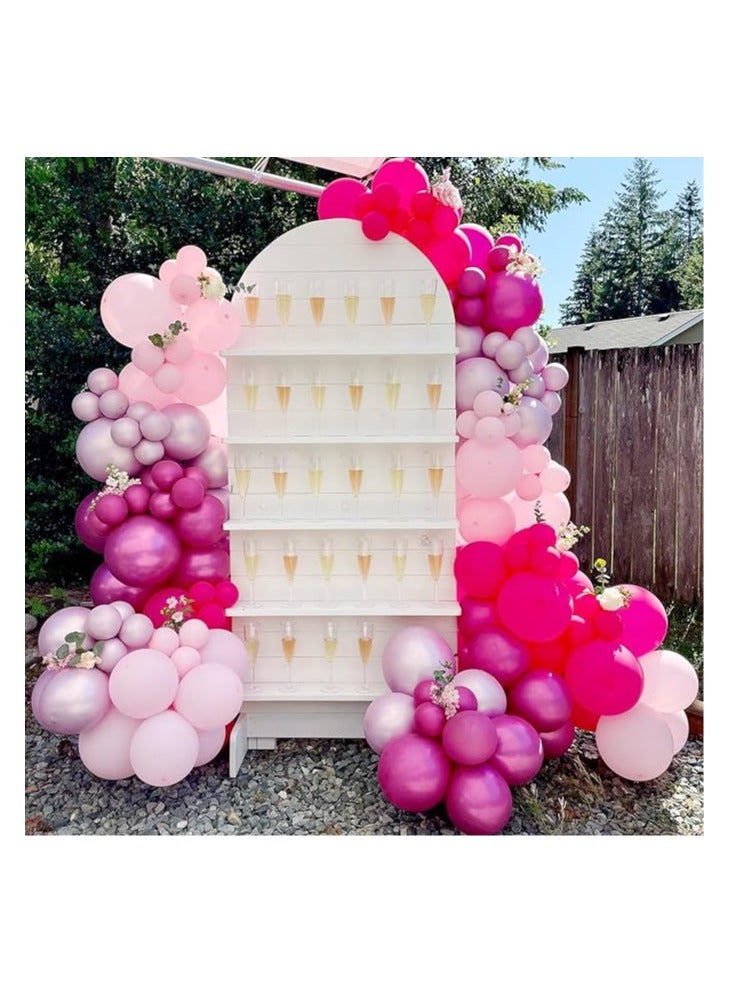 Pink Balloons Garlands Arch Kit, 124pcs Hot Pink Pastel Pink Metallic Magenta Latex Balloons for Wedding Engagement Princess Theme Birthday Bridal Shower Baby Shower Party Decorations - Image 4