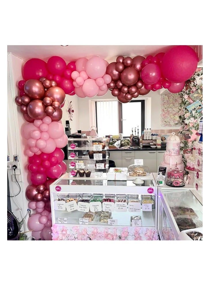 Pink Balloons Garlands Arch Kit, 124pcs Hot Pink Pastel Pink Metallic Magenta Latex Balloons for Wedding Engagement Princess Theme Birthday Bridal Shower Baby Shower Party Decorations - Image 5