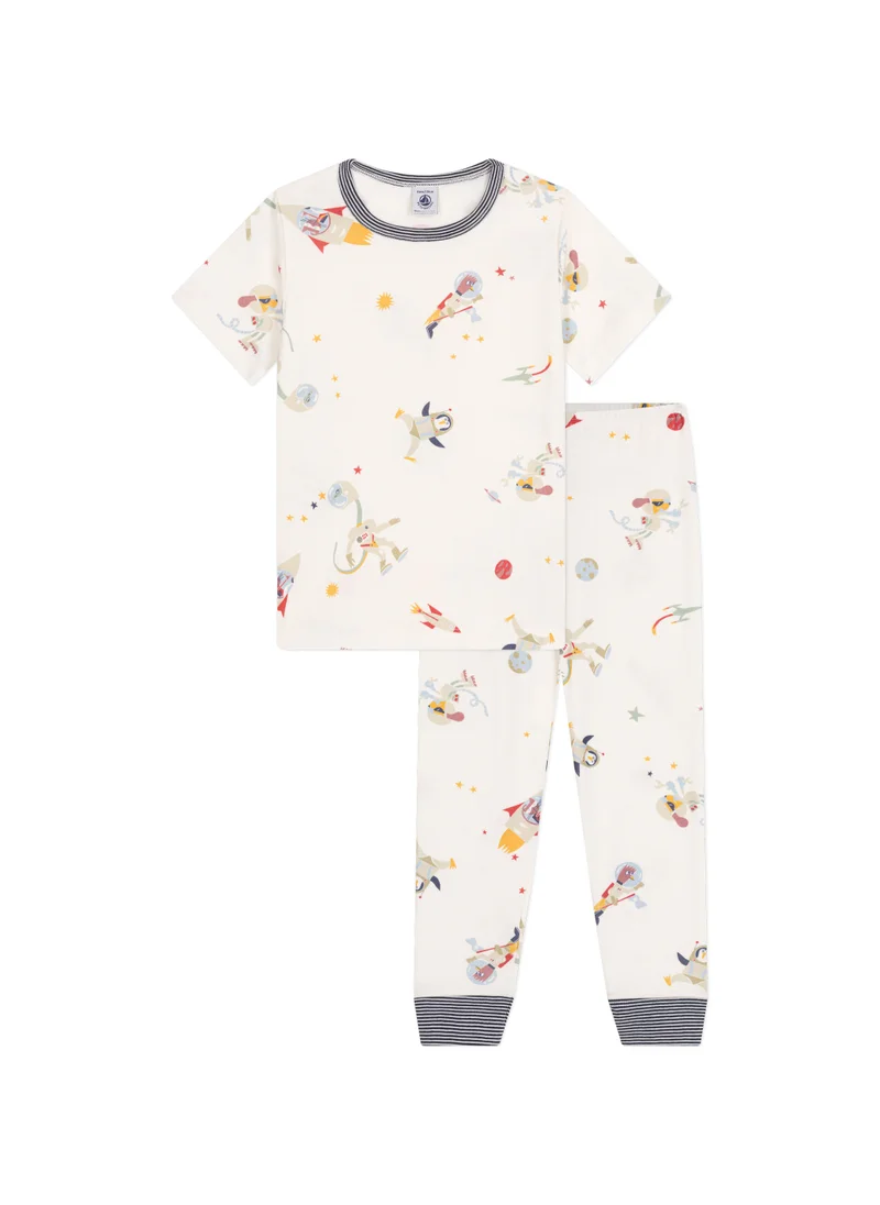 Petit Bateau Children's space print cotton pyjamas