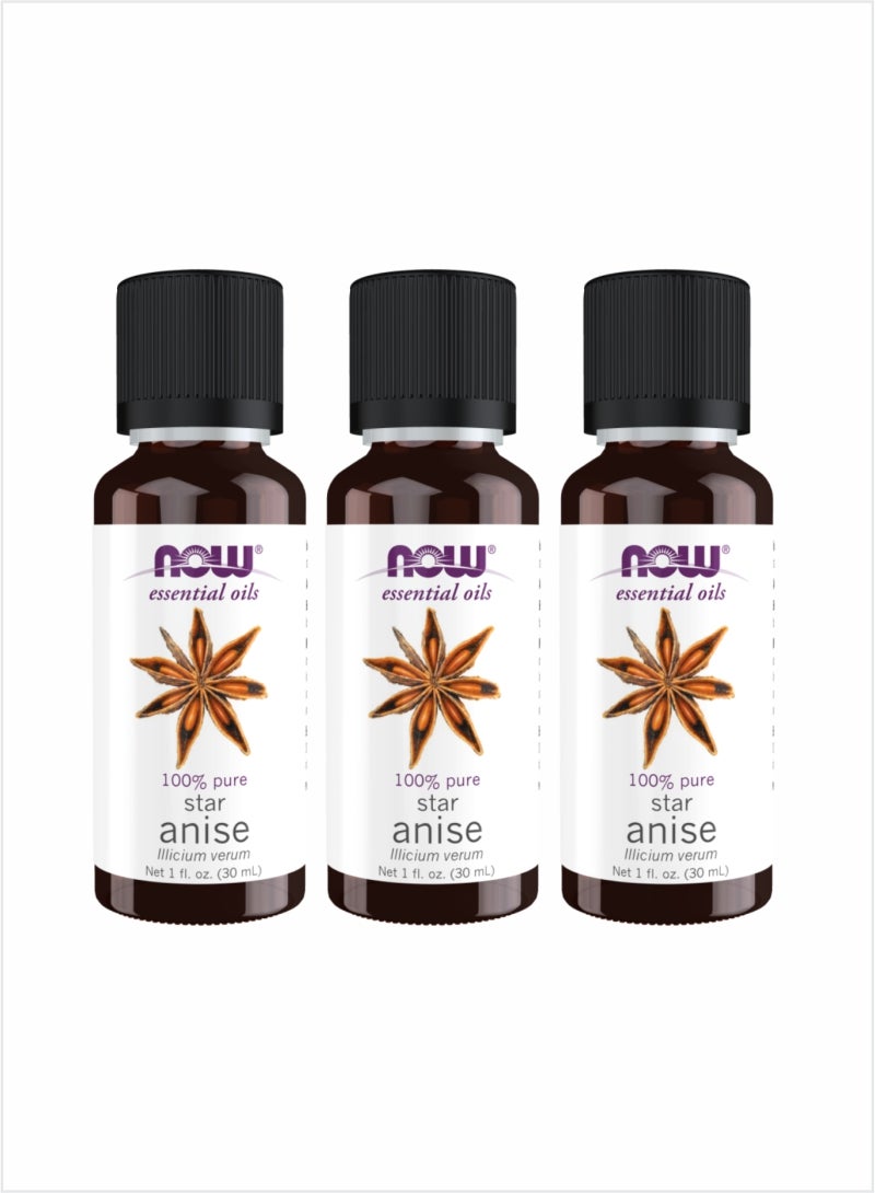 Now Essential Oils 100% Pure Star Anise Oil – 30ml (Pack of 3)