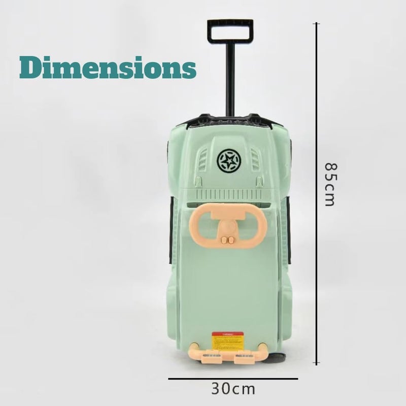 turtees سيارة جيب للأطفال مع تخزين، عجلات دوارة، مقبض سحب - Image 2