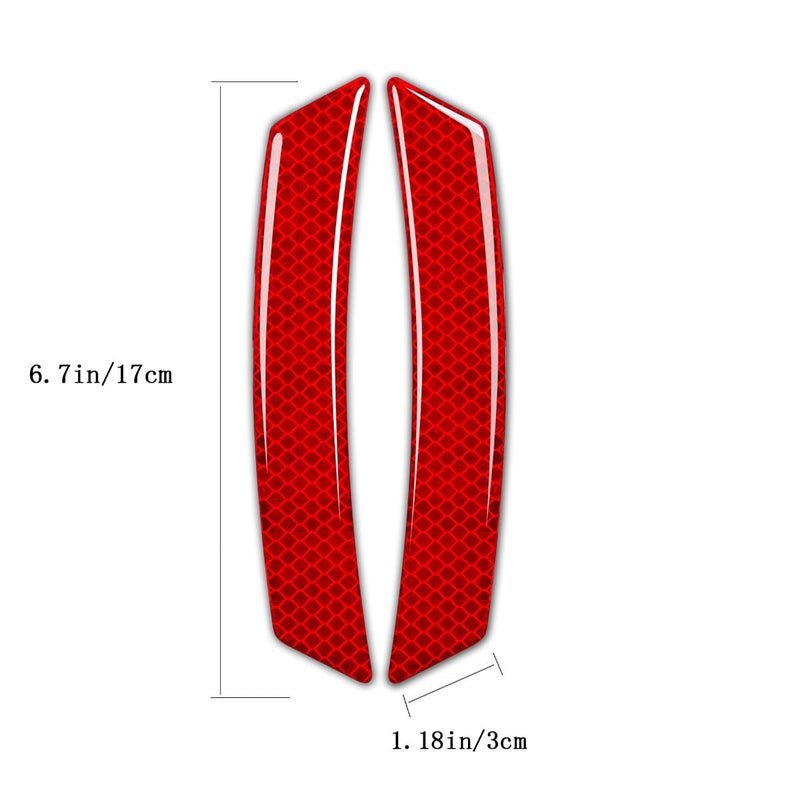 muekzru Car Reflective Trim Side Marker Stickers,Automotive Exterior Accessories Reflector Guard for Car SUV Pickup Truck Wheel Well Arch or Side Bumper Fenders,Outdoor Safety (RED-2PCS) - Image 3