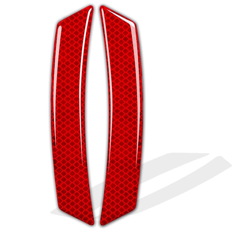 muekzru Car Reflective Trim Side Marker Stickers,Automotive Exterior Accessories Reflector Guard for Car SUV Pickup Truck Wheel Well Arch or Side Bumper Fenders,Outdoor Safety (RED-2PCS) - Image 1