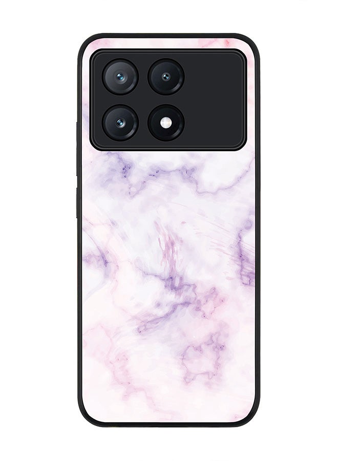 Stylizedd Rugged Black Edge Case for Xiaomi Poco X6 Pro, Slim fit Case Flexible Anti Drop TPU Gel Thin Cover -  Marble Print Cotton Candy - Image 1