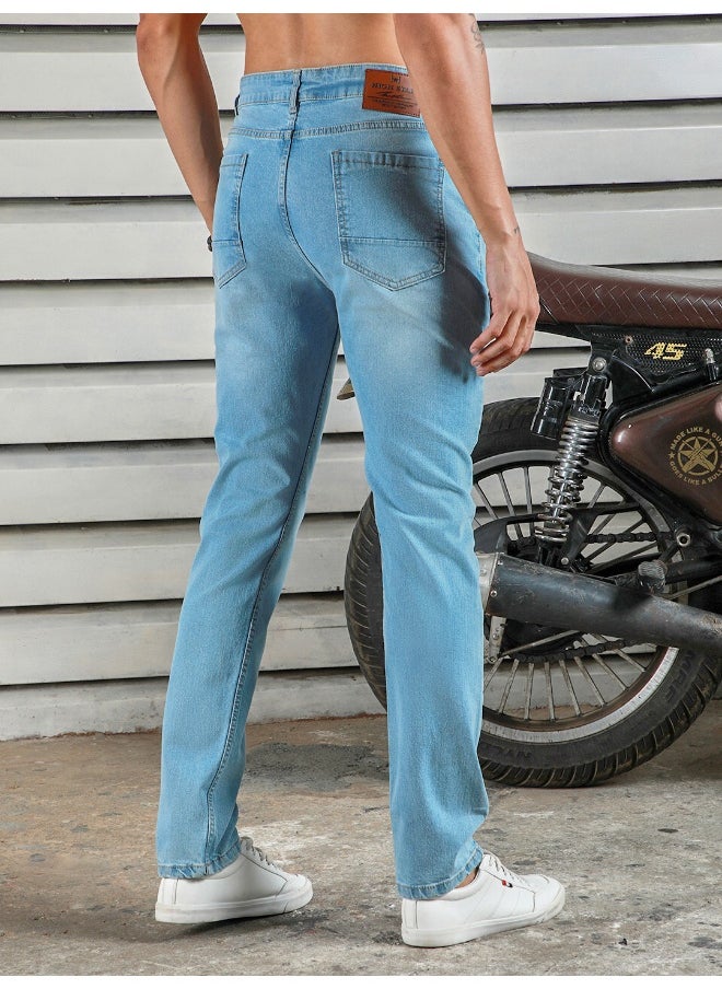 HIGH STAR Men’s Straight Tapered Indigo Jeans – Trendy and Comfortable  - Image 2