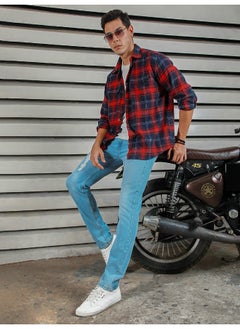 HIGH STAR Men’s Straight Tapered Indigo Jeans – Trendy and Comfortable  - Image 1