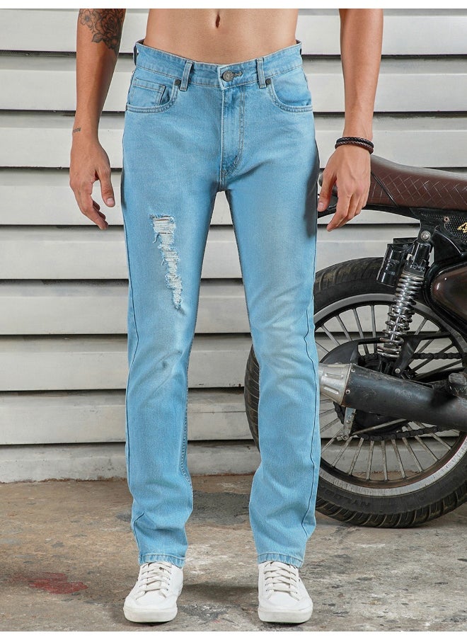 HIGH STAR Men’s Straight Tapered Indigo Jeans – Trendy and Comfortable  - Image 5