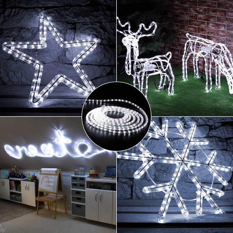 BRIZLER 18ft 216 LED Rope Lights, 120V ETL Listed Plugin Rope Lights Connectable Daylight White Indoor Outdoor Rope Lights Flexible LED Tube Lights for Holiday, Garden, Yard, Corridor and Patio Decor - Image 5