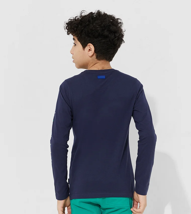 بيفرلي هيلز بولو كلوب تيشيرت بأكمام طويلة مطبوع بشعار