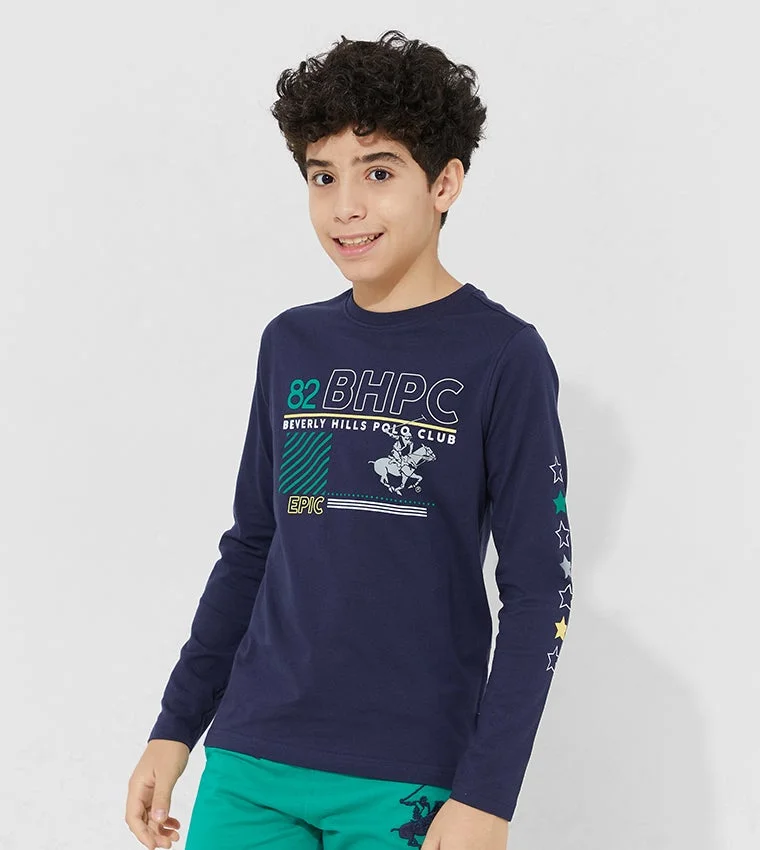 Logo Printed Long Sleeves T-Shirt