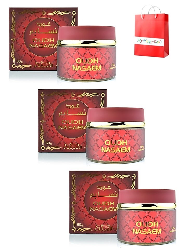 Nabeel - 3 Pieces Set Oudh Nasaem Incense 60 GM - Image 1