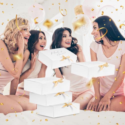 WLUSEAXI 8Pack Bridesmaid Proposal Box with 8Pack Bridesmaid Cards, Matron of Honor Proposal Gift Box, Maid of Honor Box, Will You be My Bridesmaid Box for Bridesmaids Gifts (White) - Image 5