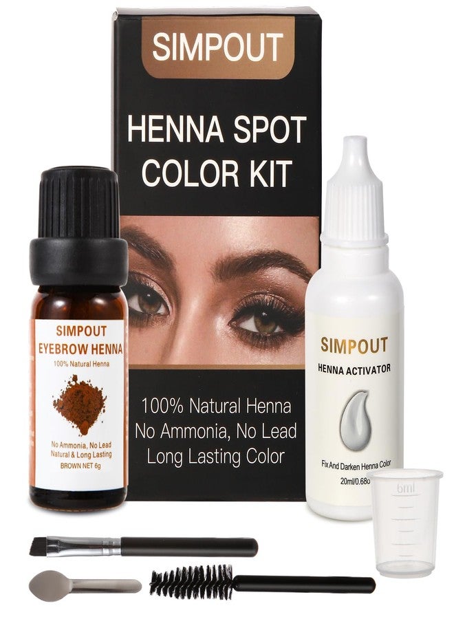 Simpout Henna Hair - Pure Natural Henna Kit, Water and Smudge Proof, Professional Spot Henna Kit at Home and Salon, Easy to Use (Brown1) - Image 1